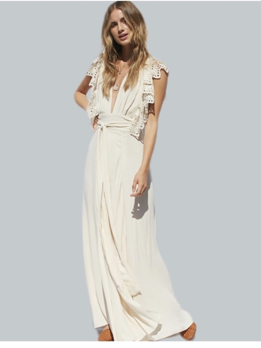 Jen's Pirate Booty Poppy Wrap Dress Cream size small